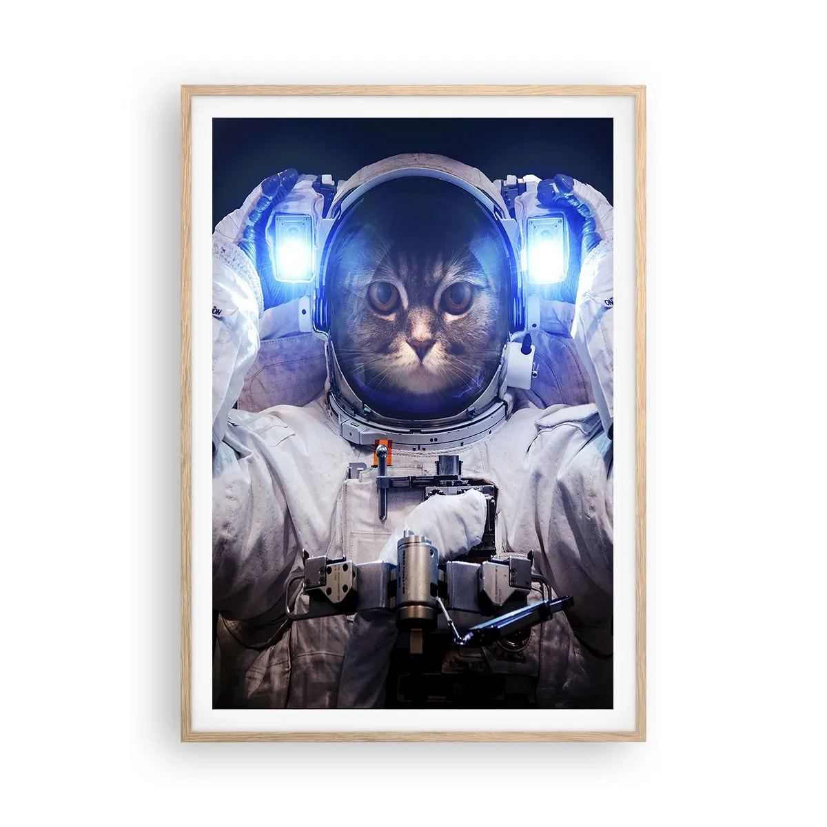 Pôster com moldura de carvalho claro - Houston, temos um problema - 70x100 cm