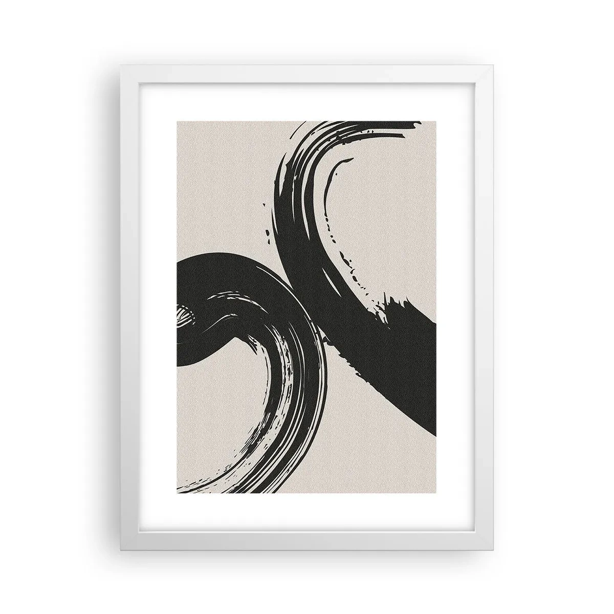 Pôster em moldura branca - Varrer e circular - 30x40 cm