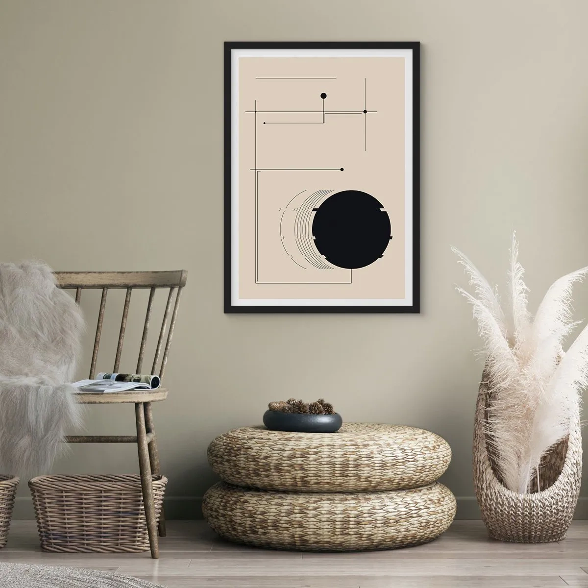 Pôster com moldura preta - Composição flexível e dinâmica - 61x91 cm