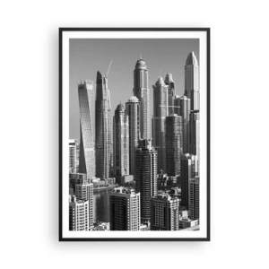 Pôster com moldura preta - A cidade sobre o deserto - 70x100 cm