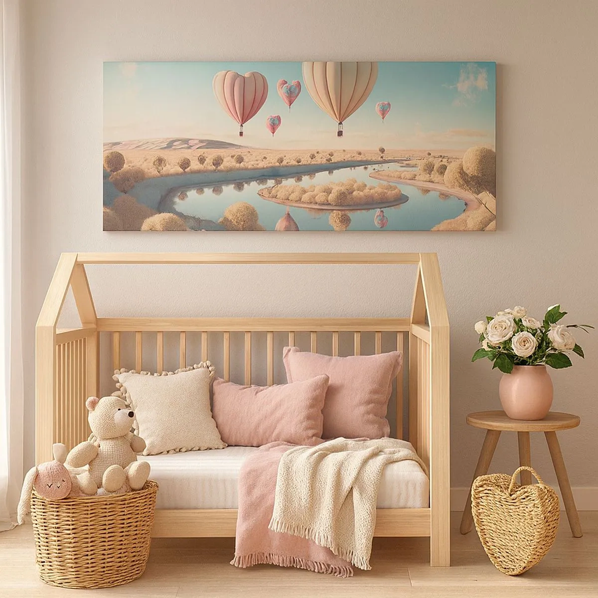 Quadro em tela - O amor permite se reerguer - 100x40 cm