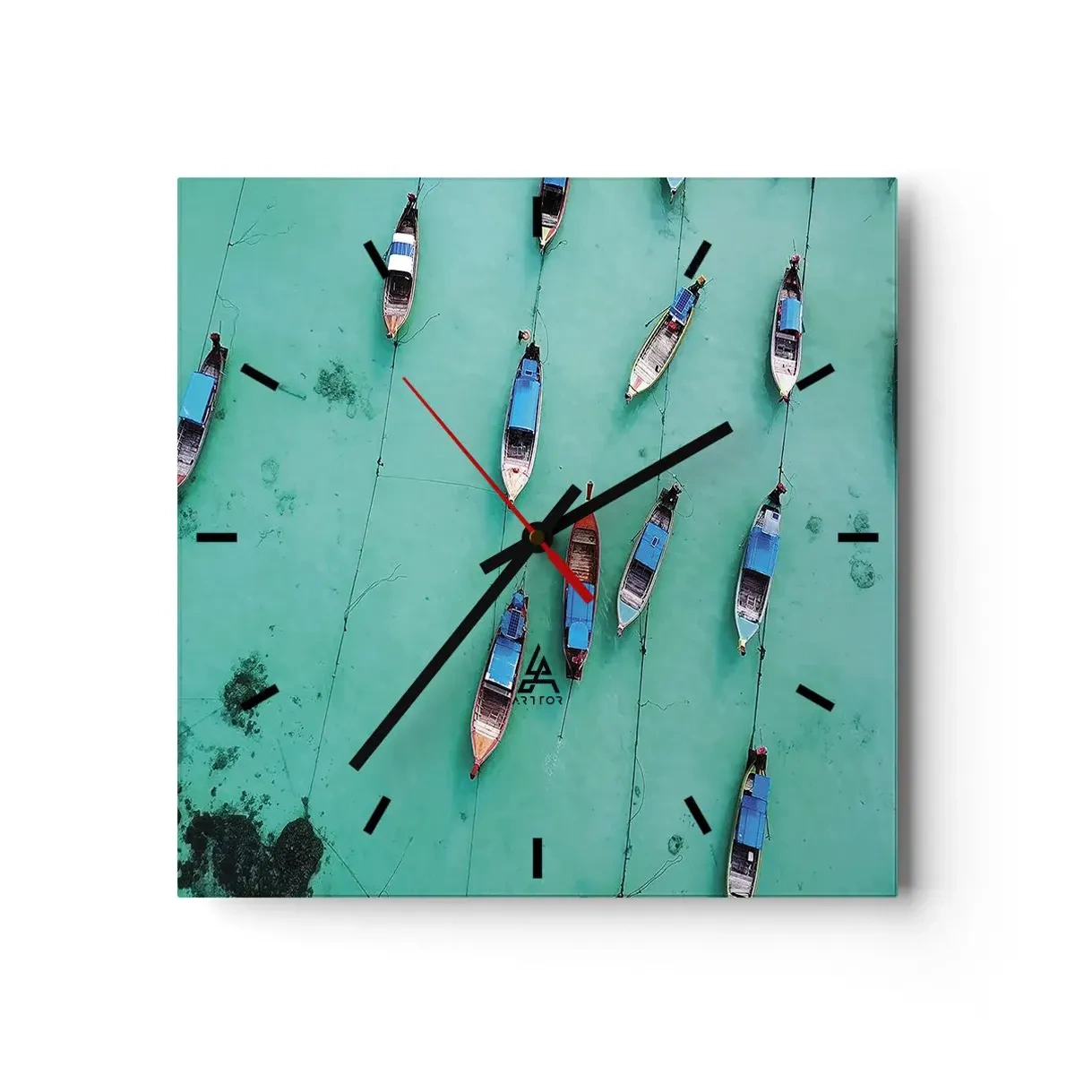 Relógio de parede - Relógio em vidro - Na alegre expectativa - 40x40 cm