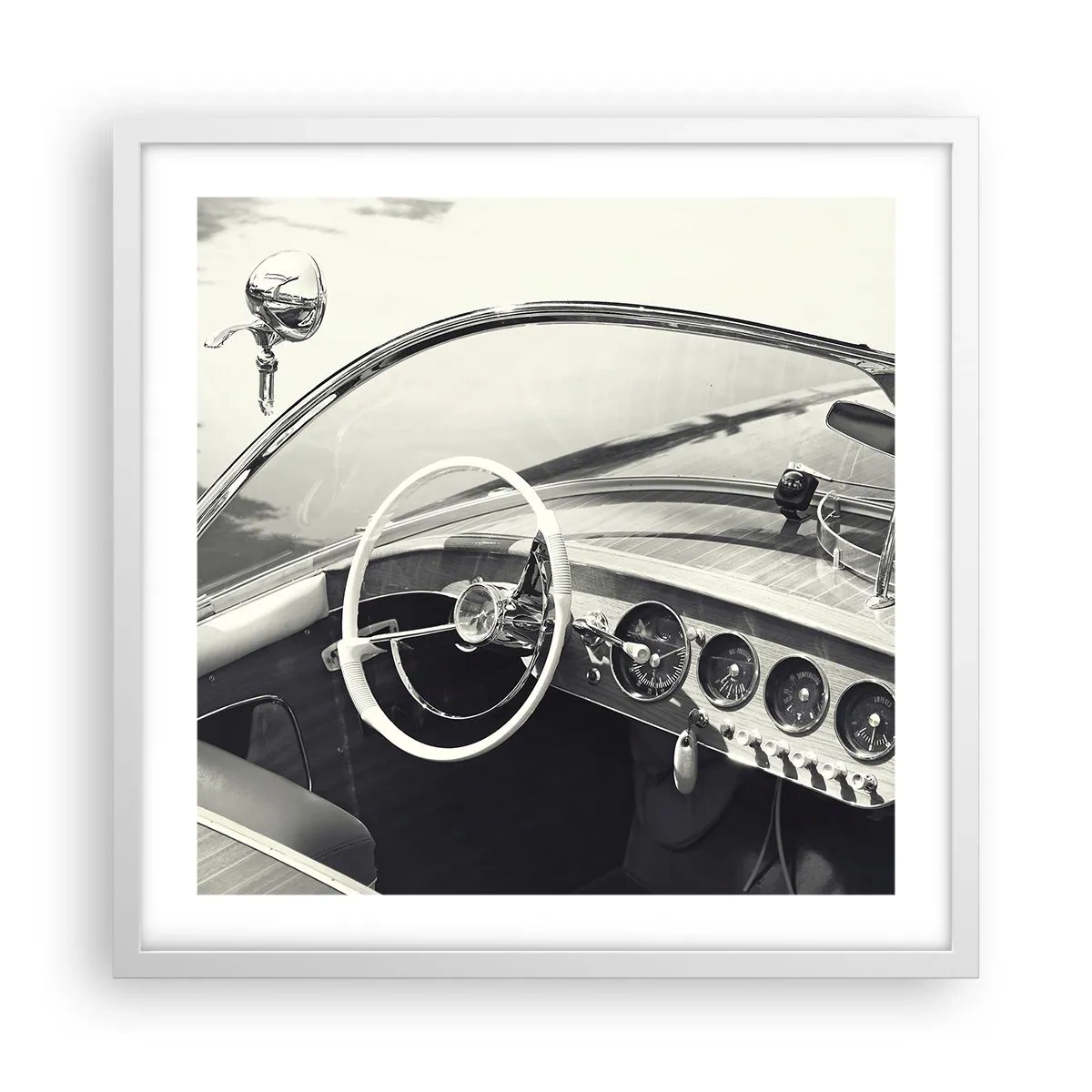 Pôster em moldura branca - Tempo para os ricos - 50x50 cm