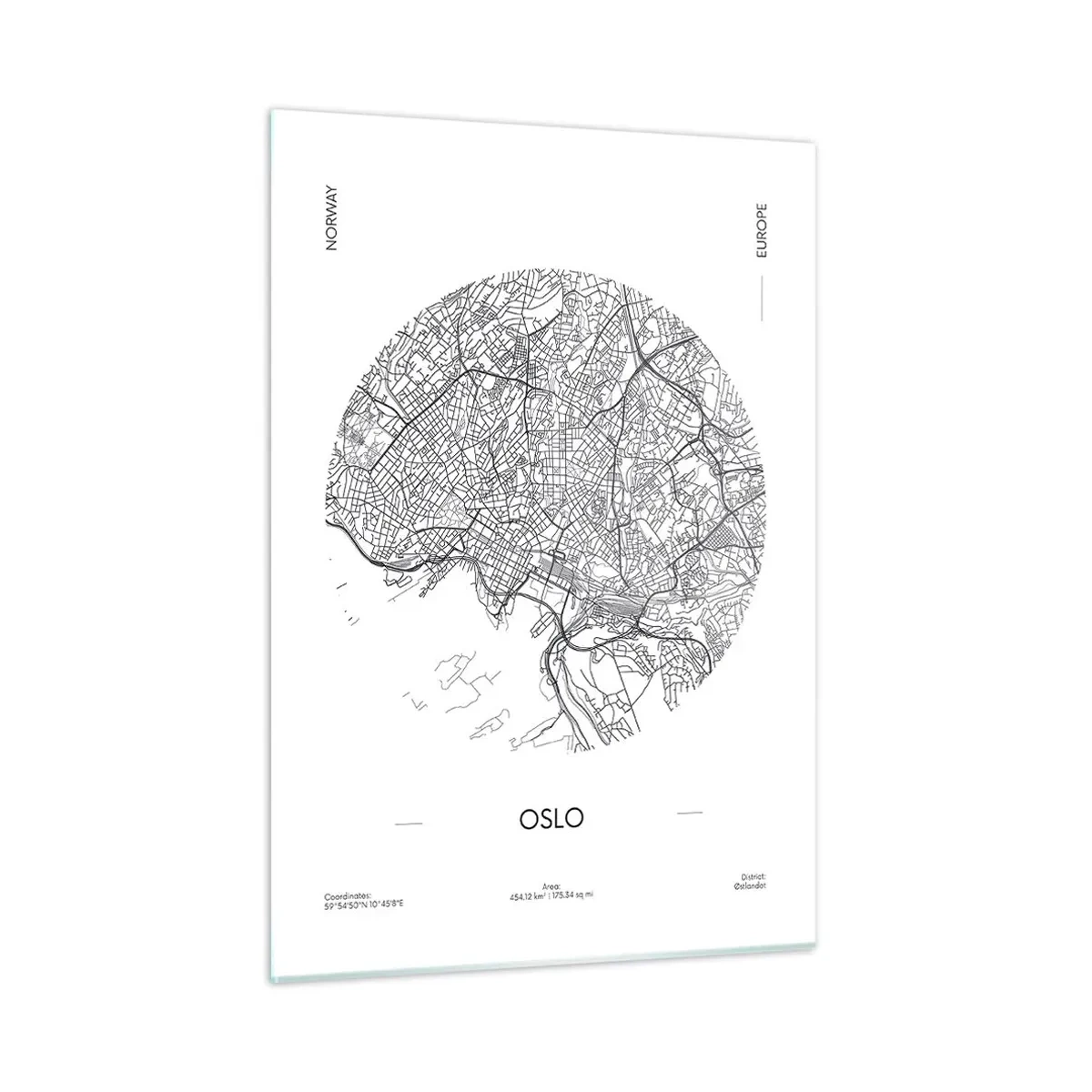 Quadro em vidro - Anatomia de Oslo - 50x70 cm