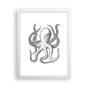 Pôster em moldura branca - Dançando com as ondas - 30x40 cm