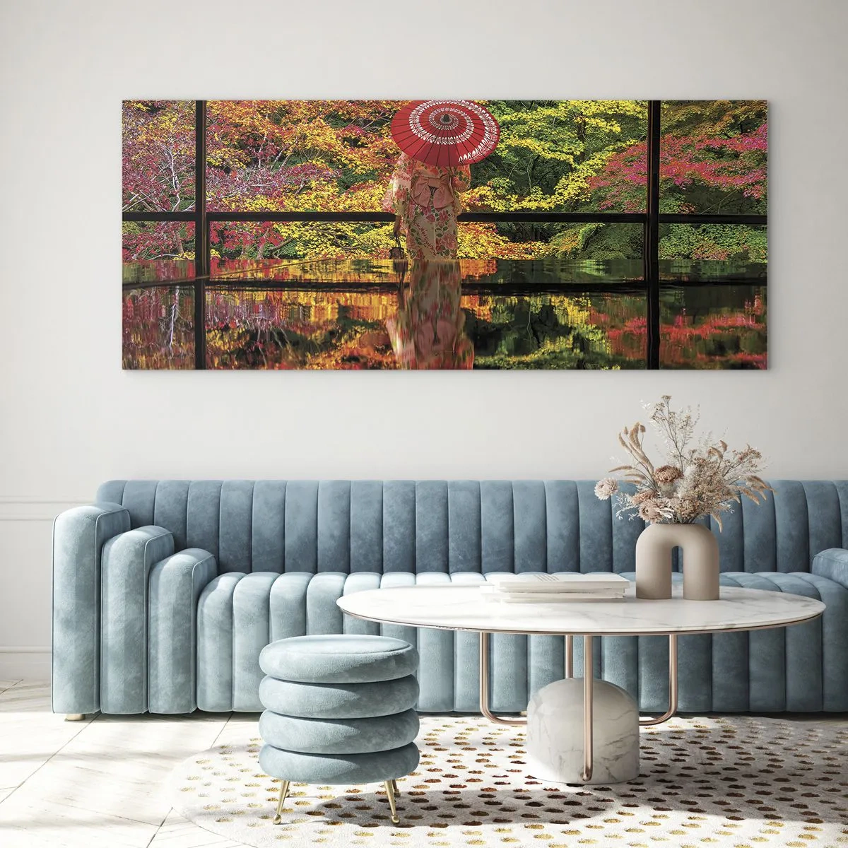 Quadro em vidro - No templo da natureza - 160x50 cm