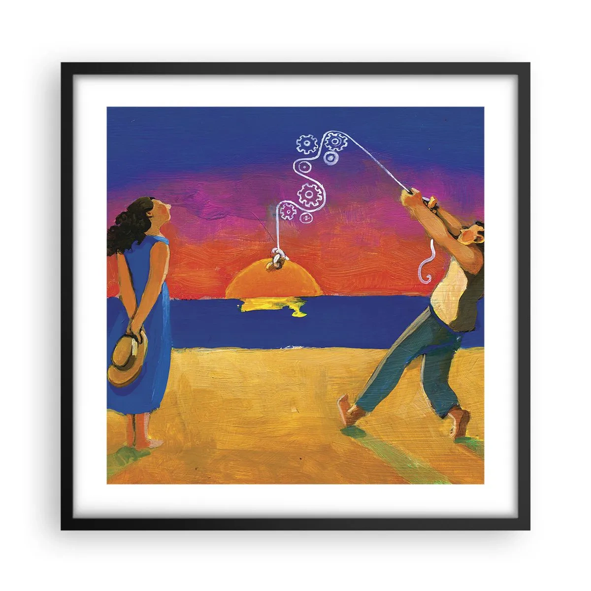 Pôster com moldura preta - Mais do que uma estrela do céu - 50x50 cm