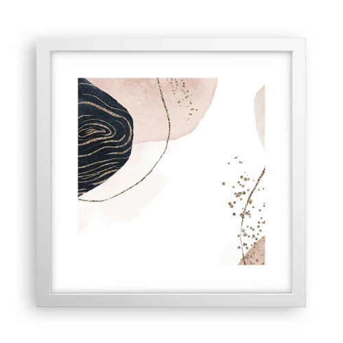 Pôster em moldura branca - Tudo flui - 30x30 cm