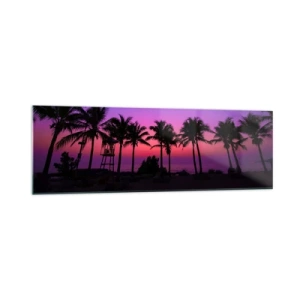 Quadro em vidro - Uma noite sob as palmeiras - 160x50 cm