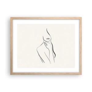 Pôster com moldura de carvalho claro - Uma onda de melancolia - 50x40 cm