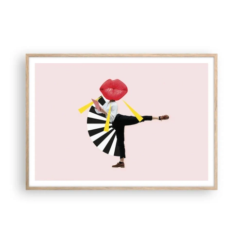 Pôster com moldura de carvalho claro - Arte pop surreal - 100x70 cm