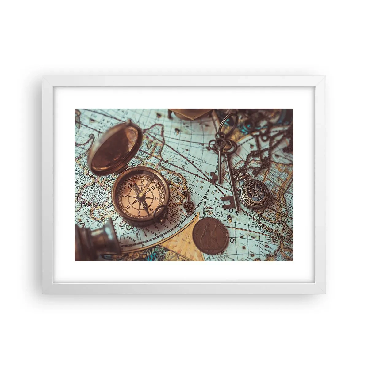 Pôster em moldura branca - Para o aventureiro - 40x30 cm