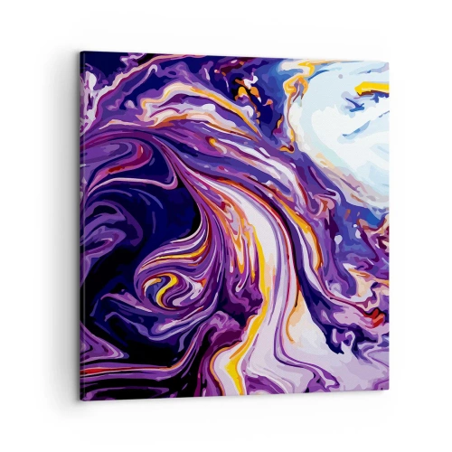 Quadro em tela - Onde o espaço se dobra em roxo - 50x50 cm