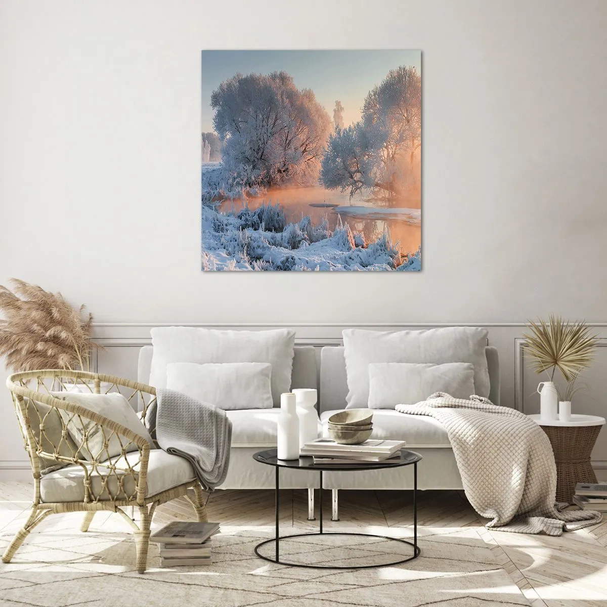 Quadro em vidro - Tudo brilha como cristal ao sol - 70x70 cm