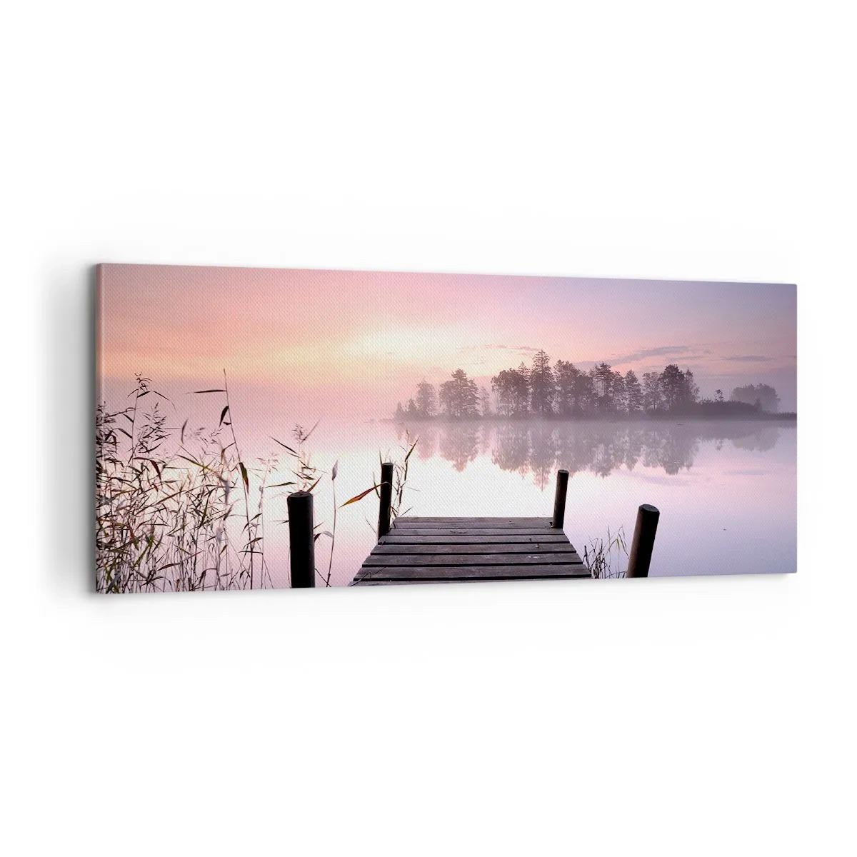 Quadro em tela - Da névoa lilás... - 100x40 cm