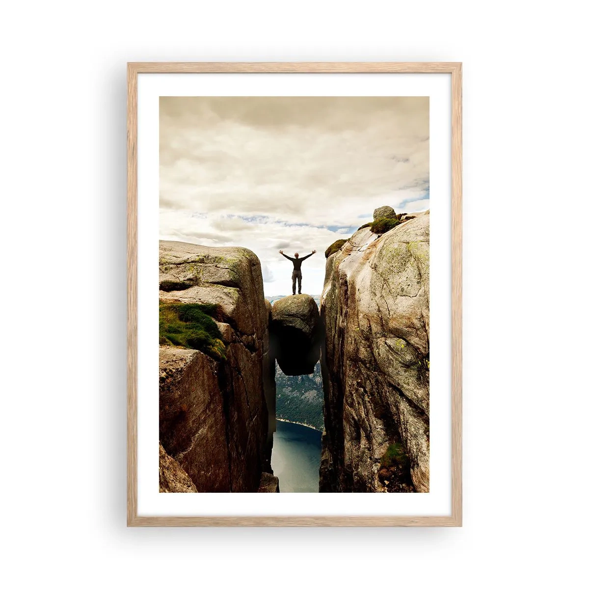 Pôster com moldura de carvalho claro - Como me sinto?! - 50x70 cm