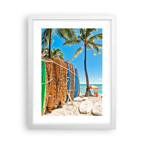 Pôster em moldura branca - Diversão ensolarada - 30x40 cm