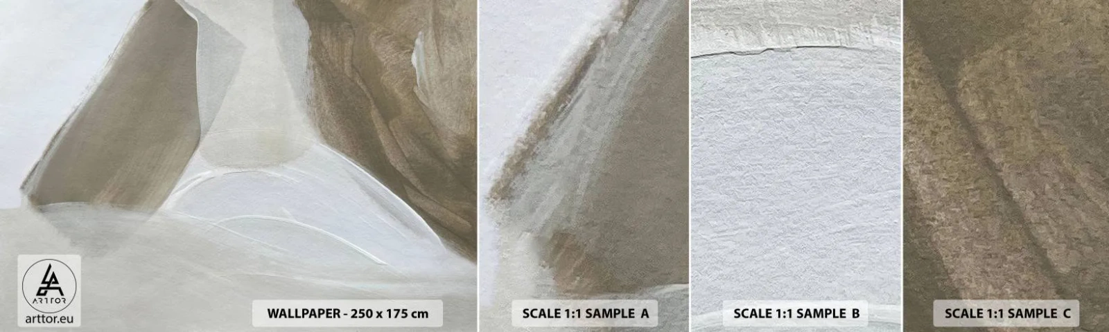 Amostra de Papel de Parede Standard Eco - Uma onda de branco - Brilhante, Pedaço, Minimalista - 100x30 cm