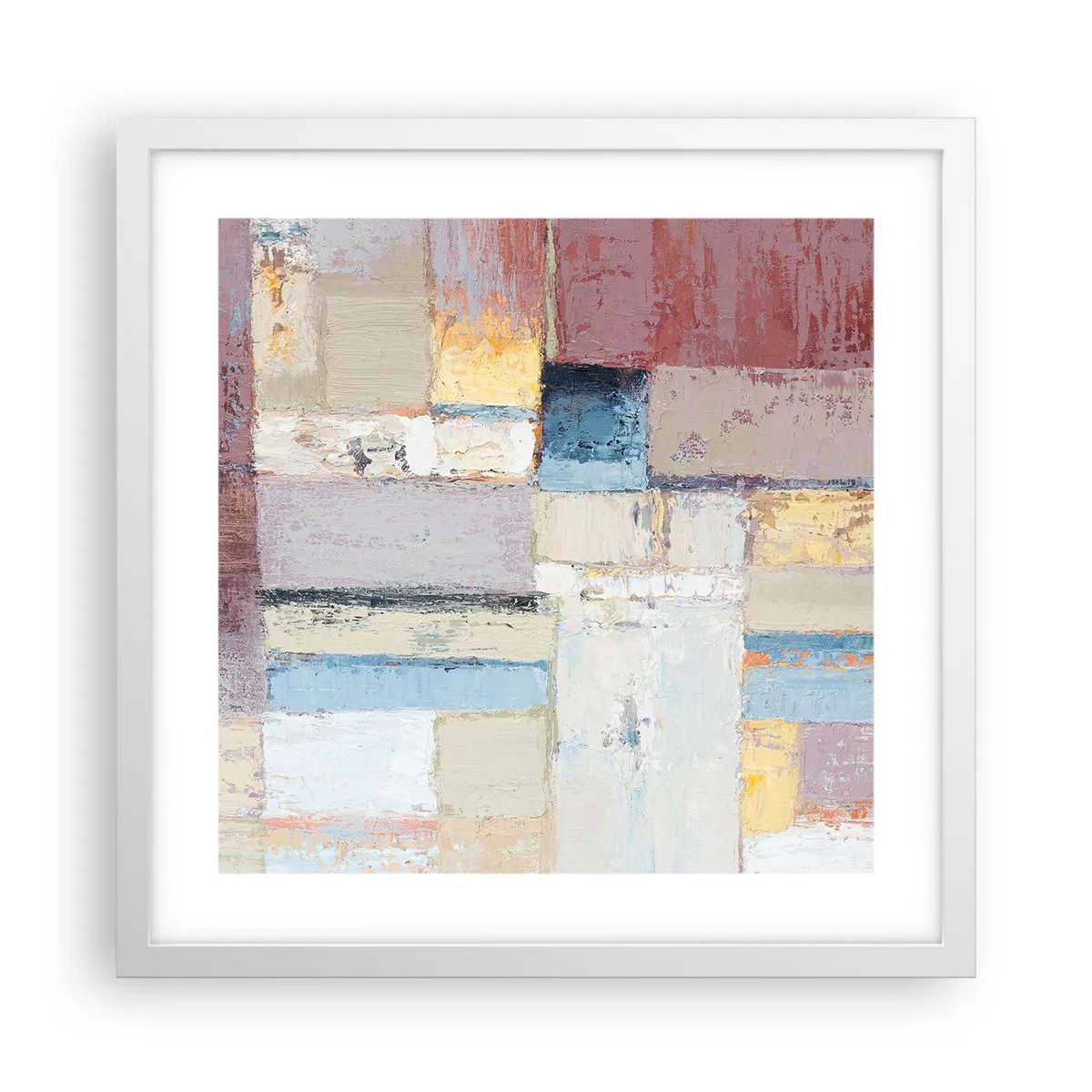 Pôster em moldura branca - A paz da geometria - 40x40 cm