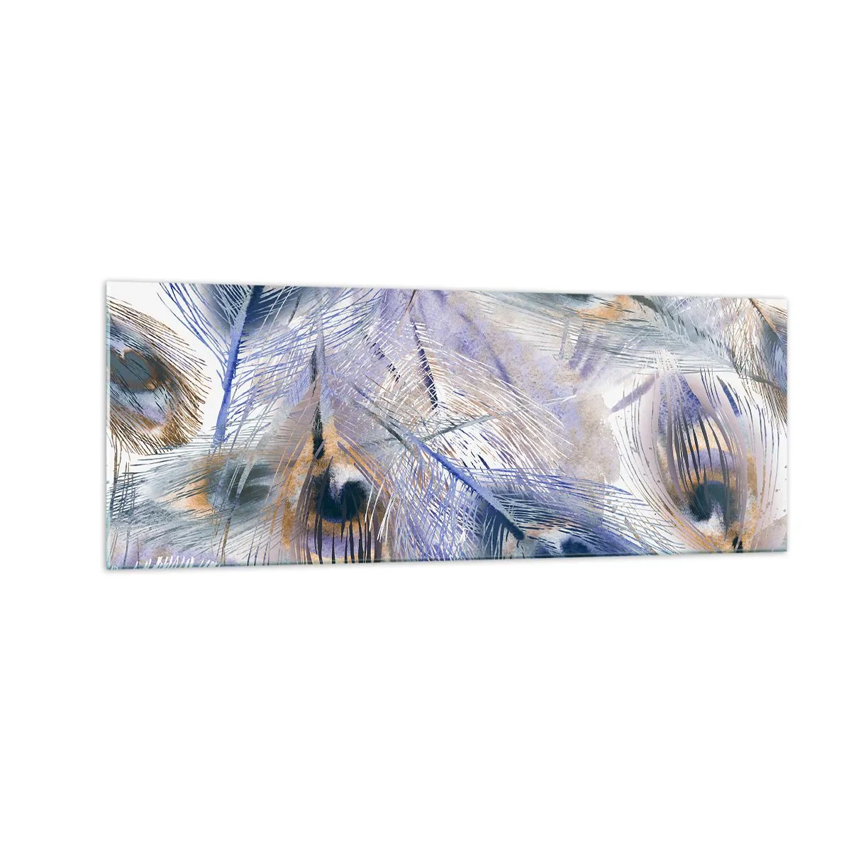 Quadro em vidro - Composição do pavão - 140x50 cm