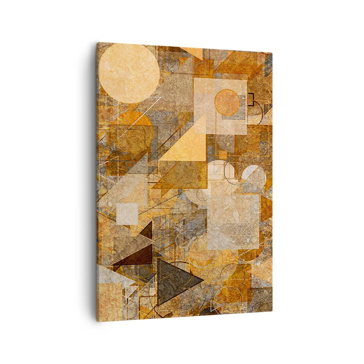 Quadro em tela - Estudo Cubista em Bronze - 50x70 cm