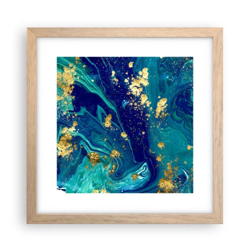Pôster com moldura de carvalho claro - Flocos de sol  - 30x30 cm