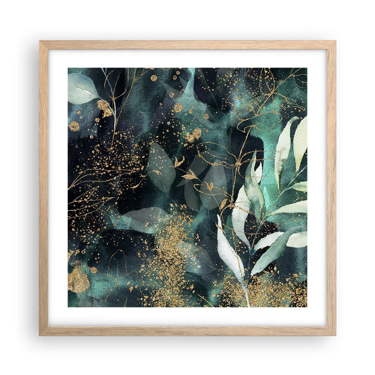 Pôster com moldura de carvalho claro - Jardim Mágico - 50x50 cm