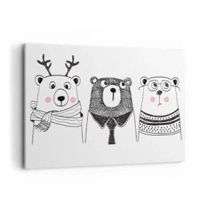Quadro em tela - Urso, ursinho e ursão - 100x70 cm
