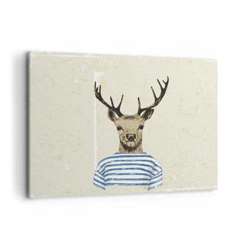 Quadro em tela - Porque eu gosto de camisas listradas! - 100x70 cm