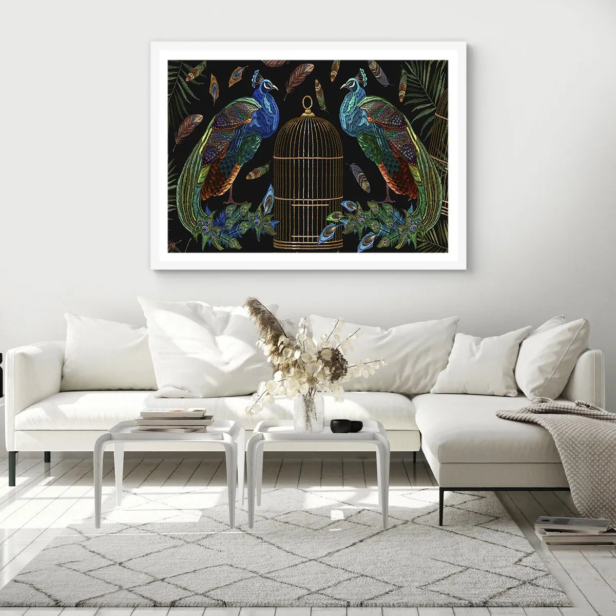 Pôster em moldura branca - Em vestes reais - 100x70 cm