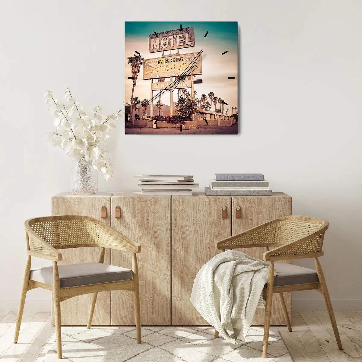 Relógio de parede - Relógio em vidro - O tempo parou aqui - 30x30 cm