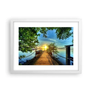 Pôster em moldura branca - Oeste sobre a água - 40x30 cm