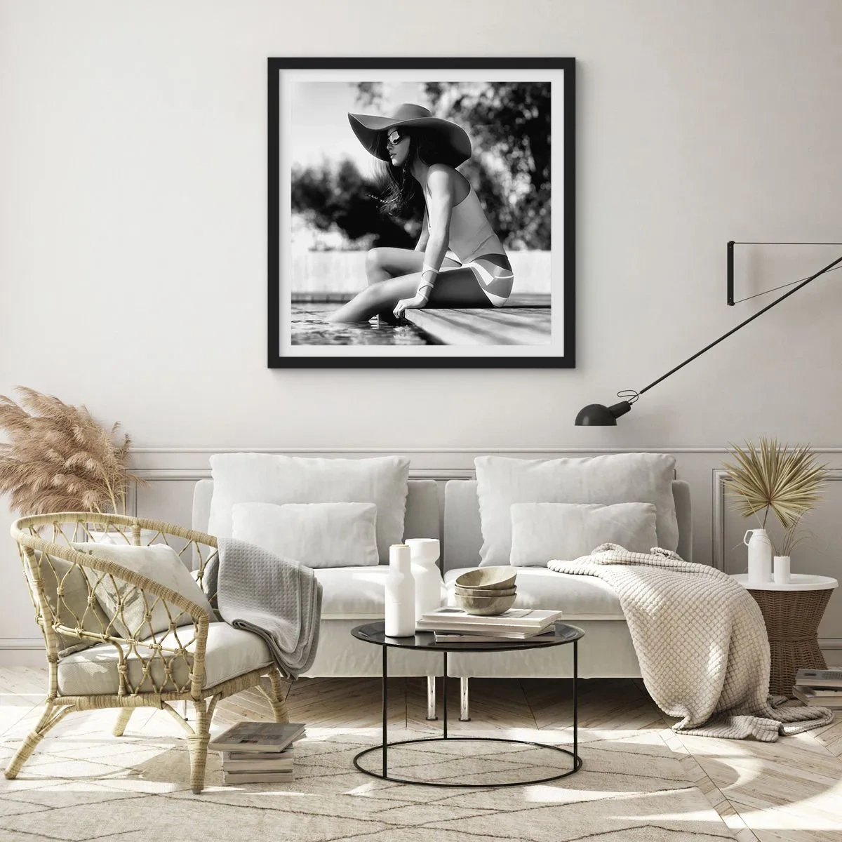 Pôster com moldura preta - Sonho de verão - 30x30 cm