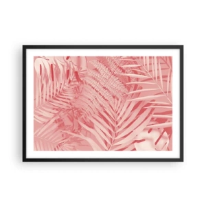 Pôster com moldura preta - Conceito cor-de-rosa - 70x50 cm