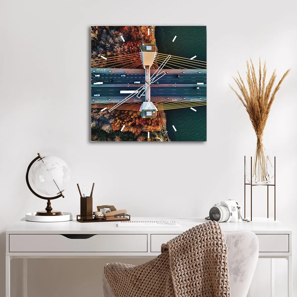 Relógio de parede - Relógio em vidro - Além das águas, além das florestas - 30x30 cm