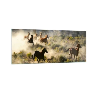 Quadro em vidro - Competição - liberdade ou força masculina? - 100x40 cm