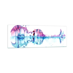 Quadro em vidro - Trago-vos cânticos de chuva - 90x30 cm