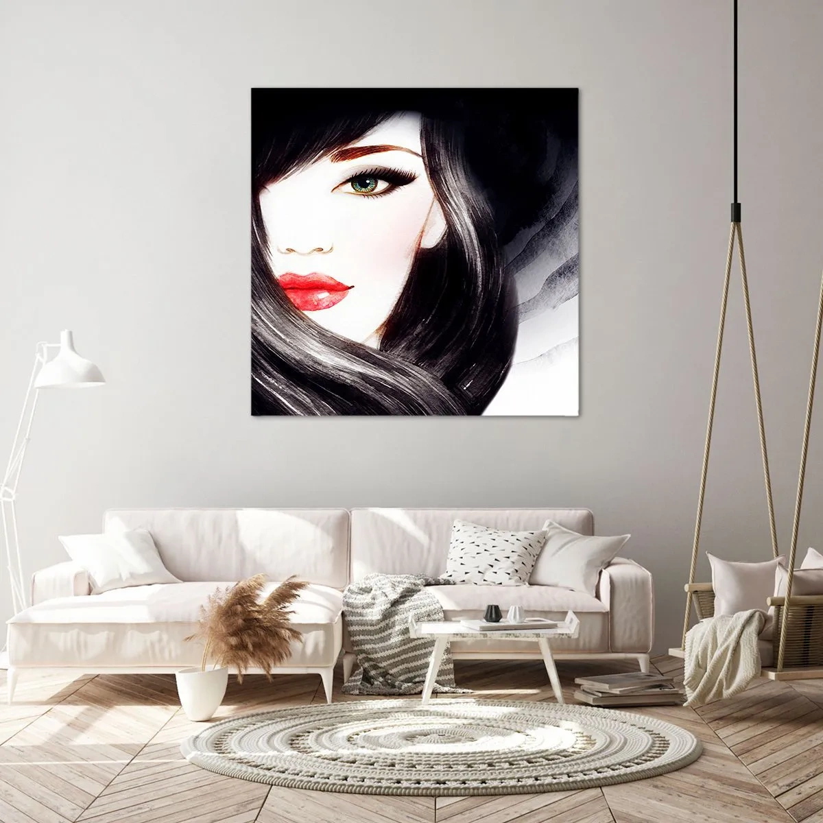 Quadro em tela - Olhar de safira - 60x60 cm