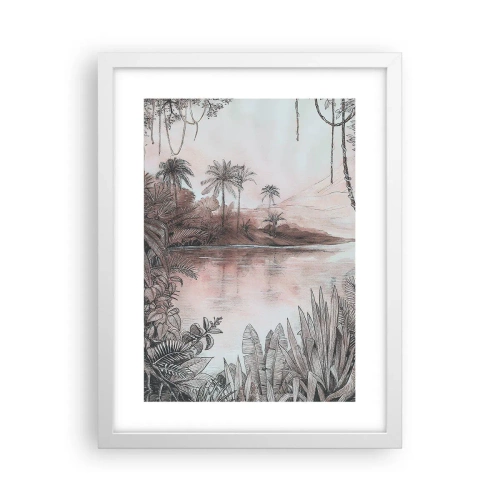 Pôster em moldura branca - Diário de um explorador do século 19 - 30x40 cm
