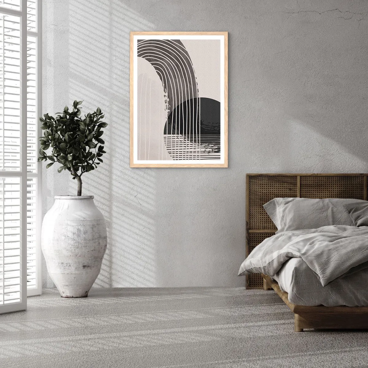 Pôster com moldura de carvalho claro - Ida e volta - 61x91 cm