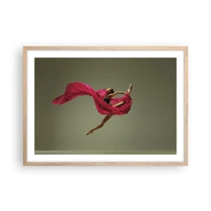 Pôster com moldura de carvalho claro - Chama dançante - 70x50 cm