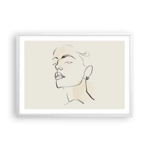 Pôster em moldura branca - Olhar orgulhoso - 70x50 cm