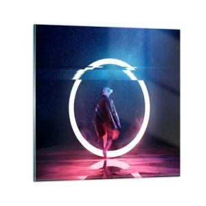 Quadro em vidro - Entre Mundos - 40x40 cm