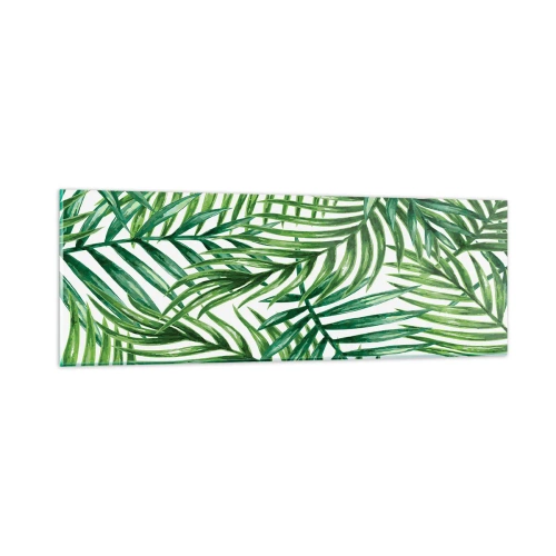 Quadro em vidro - Sob as folhas verdes - 90x30 cm