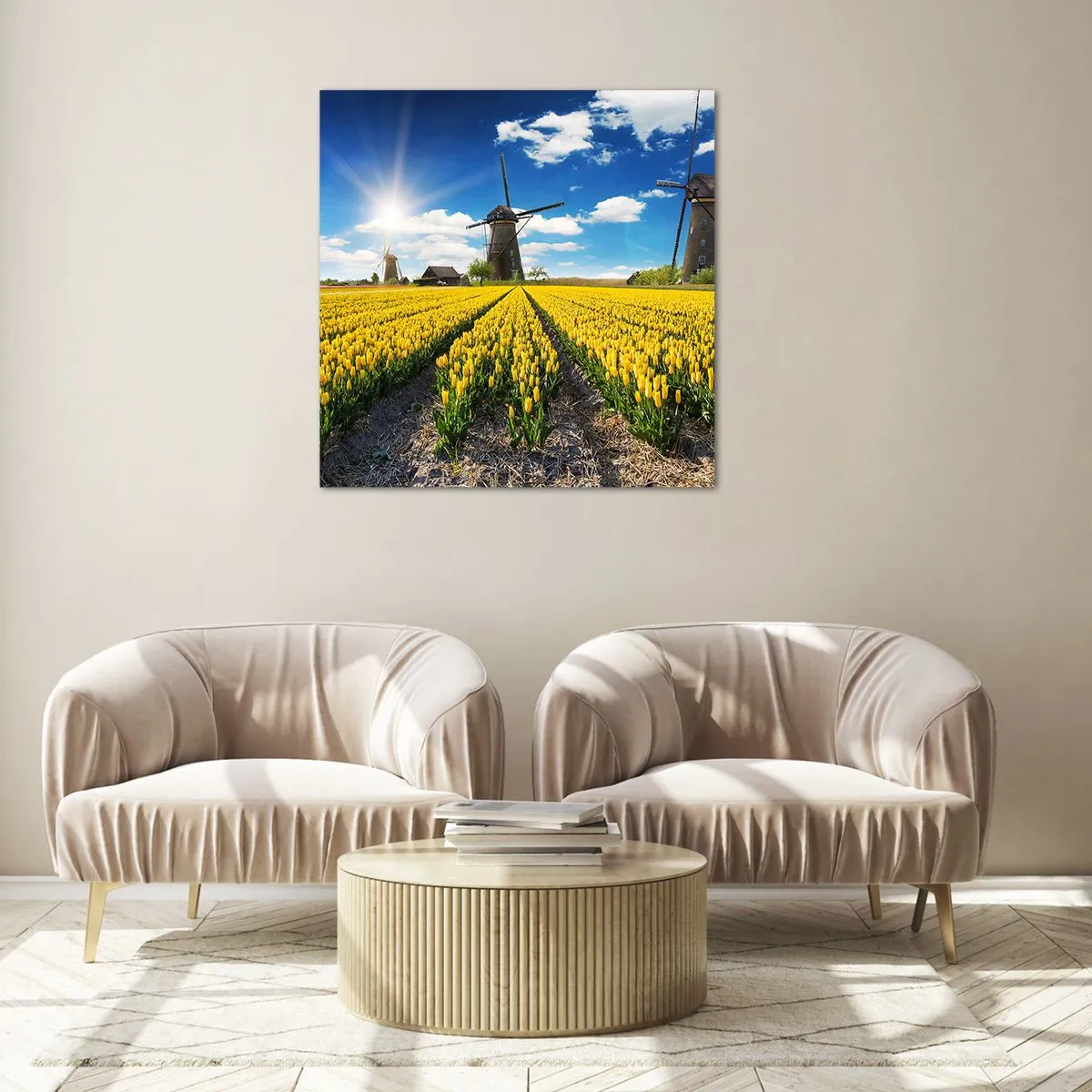 Quadro em vidro - Nada mais holandês do que isso - 70x70 cm