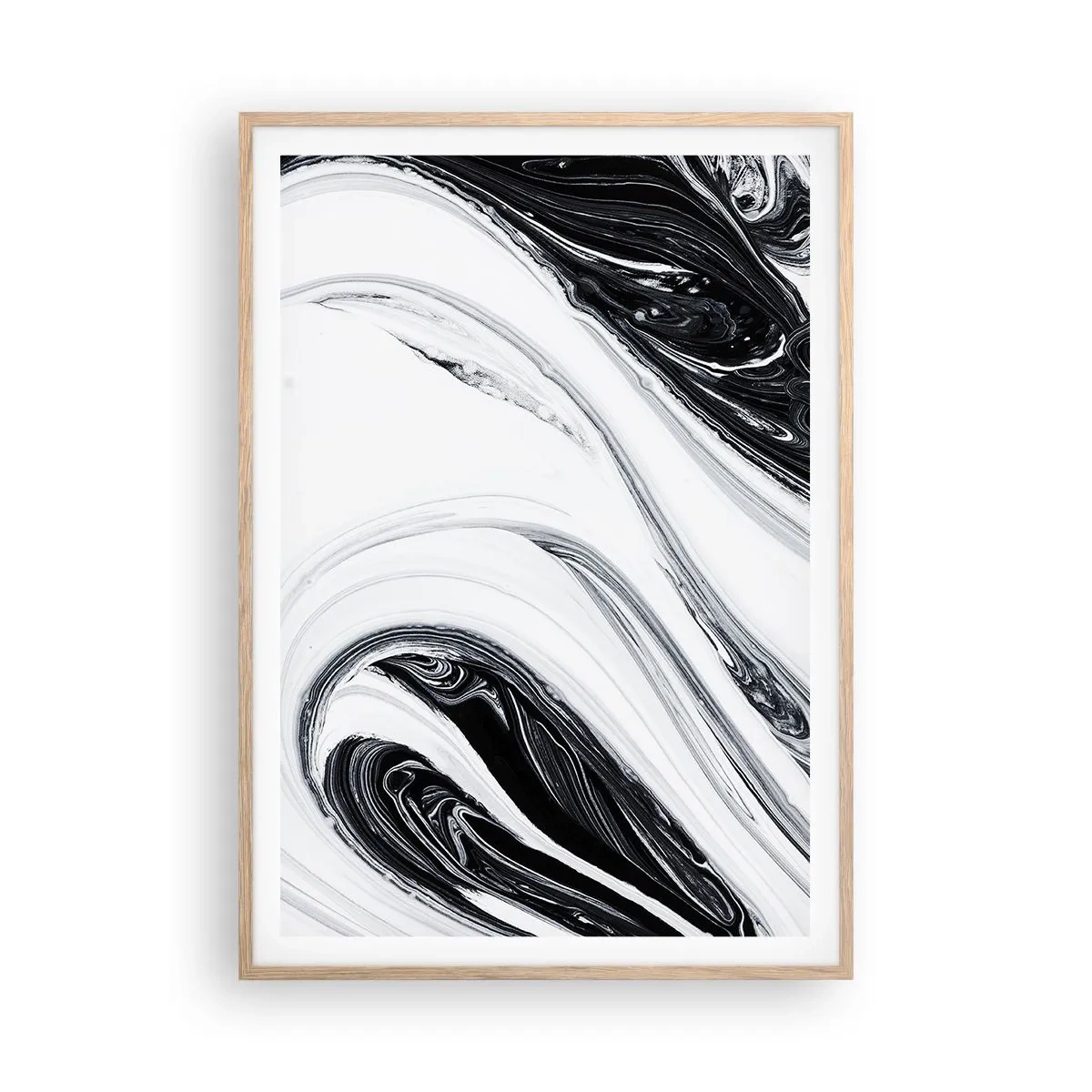 Pôster com moldura de carvalho claro - Uma combinação de opostos - 70x100 cm