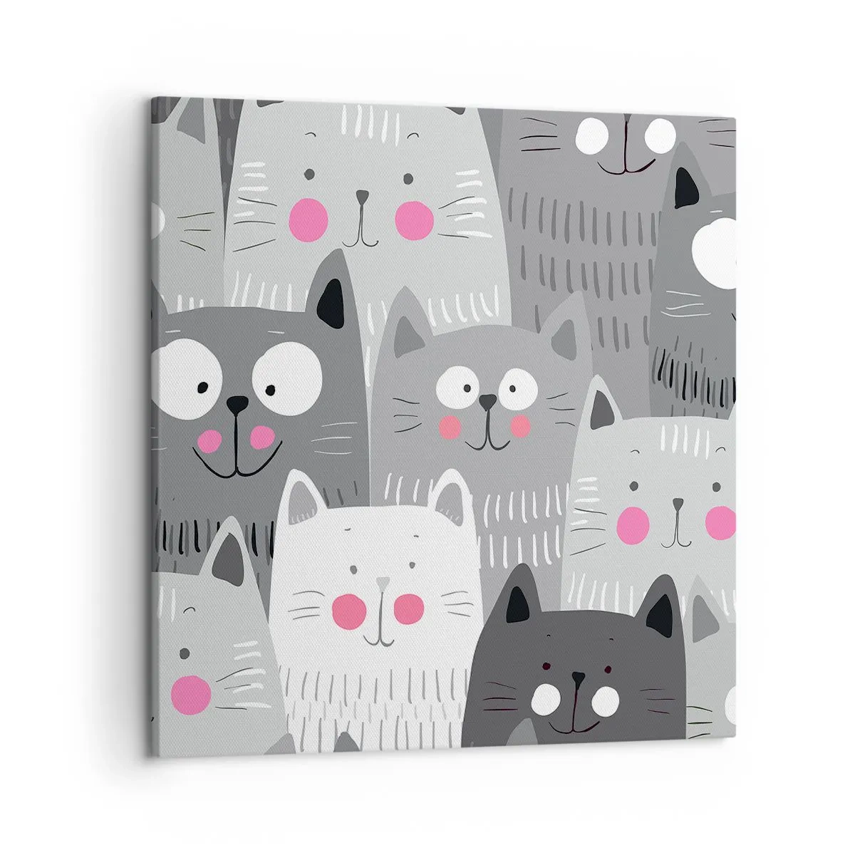 Quadro em tela - O mundo dos gatos - 50x50 cm