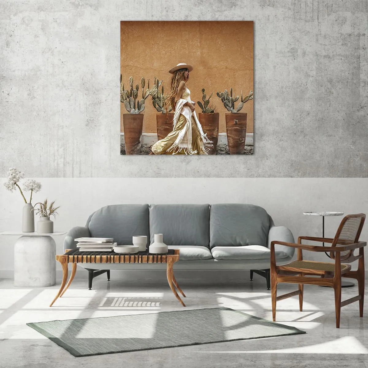 Quadro em vidro - Estilo hippie - 60x60 cm
