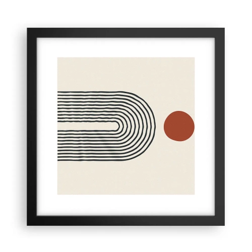 Pôster com moldura preta - Magnetismo de formas e cores - 30x30 cm