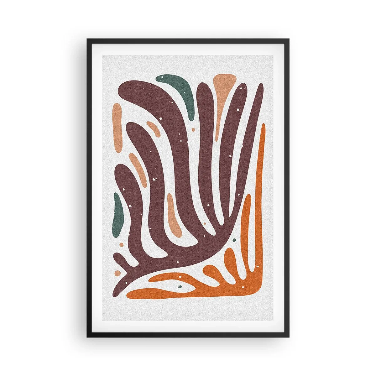 Pôster com moldura preta - Composição orgánica radiante - 61x91 cm